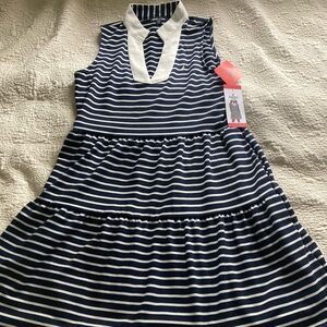 NWT Nautica Jeans Navy and White Striped Women Dress